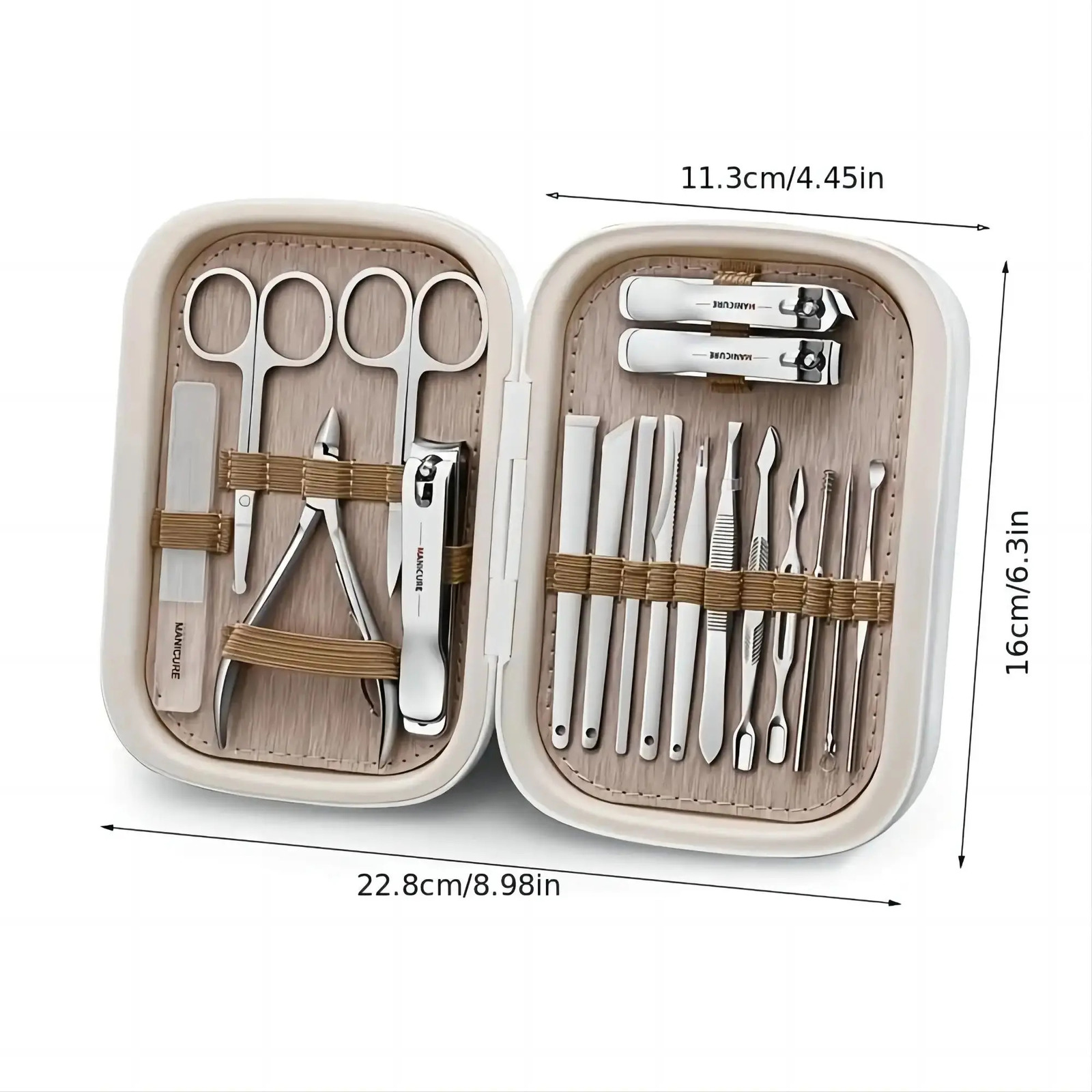 High quality 18 piece professional stainless steel nail clip travel decoration bag nail and foot personal care tools 240927
