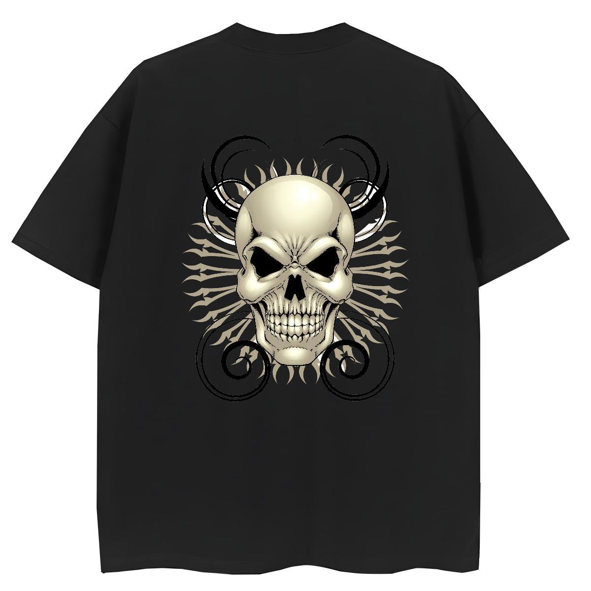Casual New T Shirt For Woman 230g 100% Cotton Breathable Short Sleeve Casual Daily Wear skull Tshirt for Man Woman Nice DIY Logo Clothes Shirt