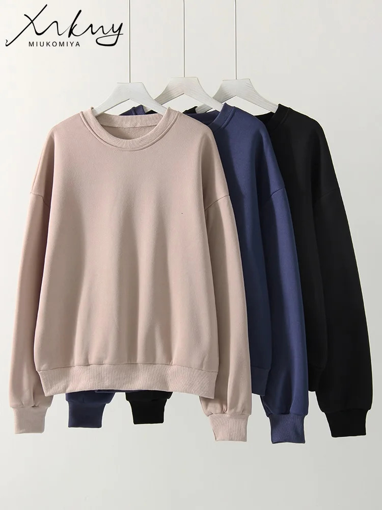 MiuKoMiYa Womens Pants Set Winter Two piece Sportswear Loose Wool Oneck Sweater 2piece 241008