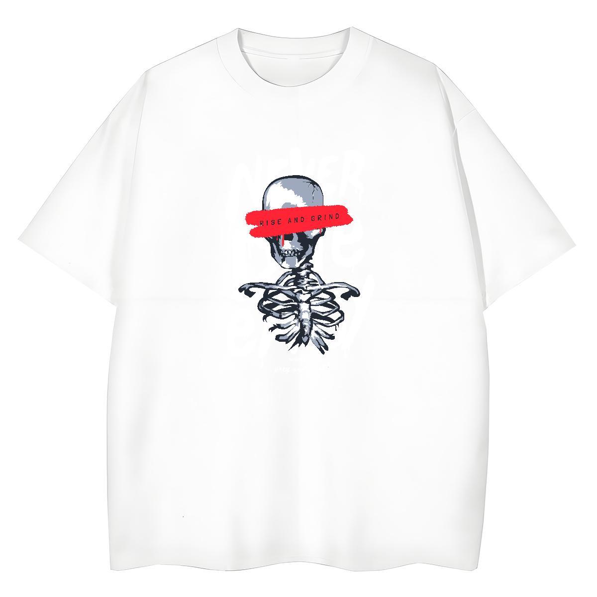 DIY T Shirt For Woman 230g Pure Cotton Comfortable Summer Casual skull Unisex Tshirts High quality Black Oversized Tee Shirt