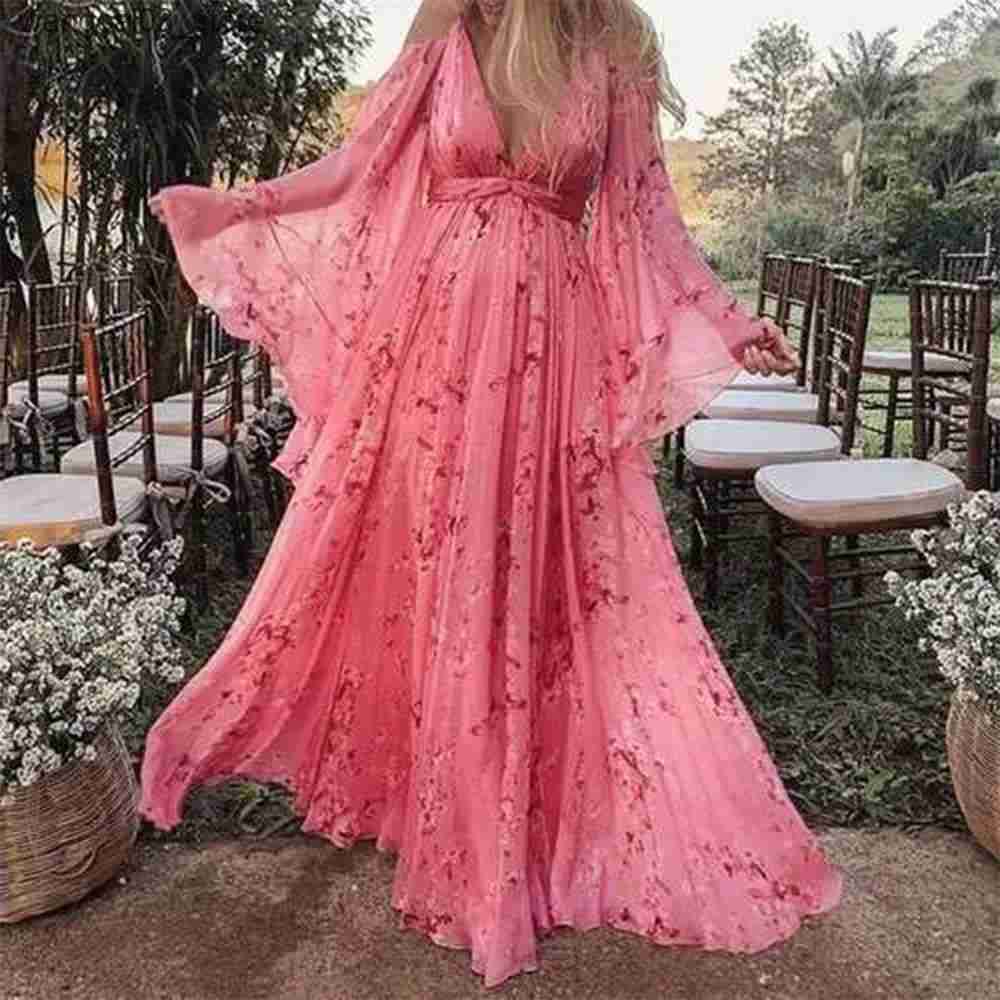 Maternity Dresses Maternity Dress for Photoshoot Women Summer Floral Thin Chiffon Ankle-Length Dresses Pregnancy Sukienka Female Belly Beach Dress L24