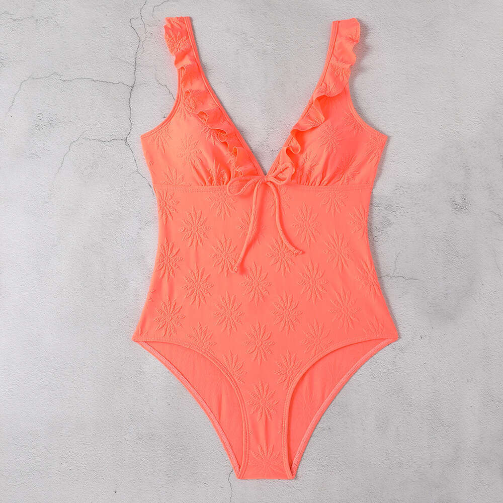 2024 New Bikini Special Fabric Fashionable Flyedge Tight Cover Belly One-Piece Swimsuit
