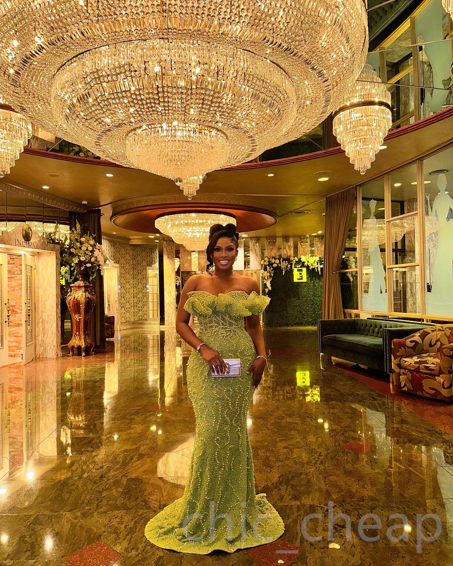 Aso Ebi 2024 Green Mermaid Prom Dresses Sequined Lace Beaded Sweetheart Evening Formal Party Second Reception Birthday Gowns Dress For Special Occasio