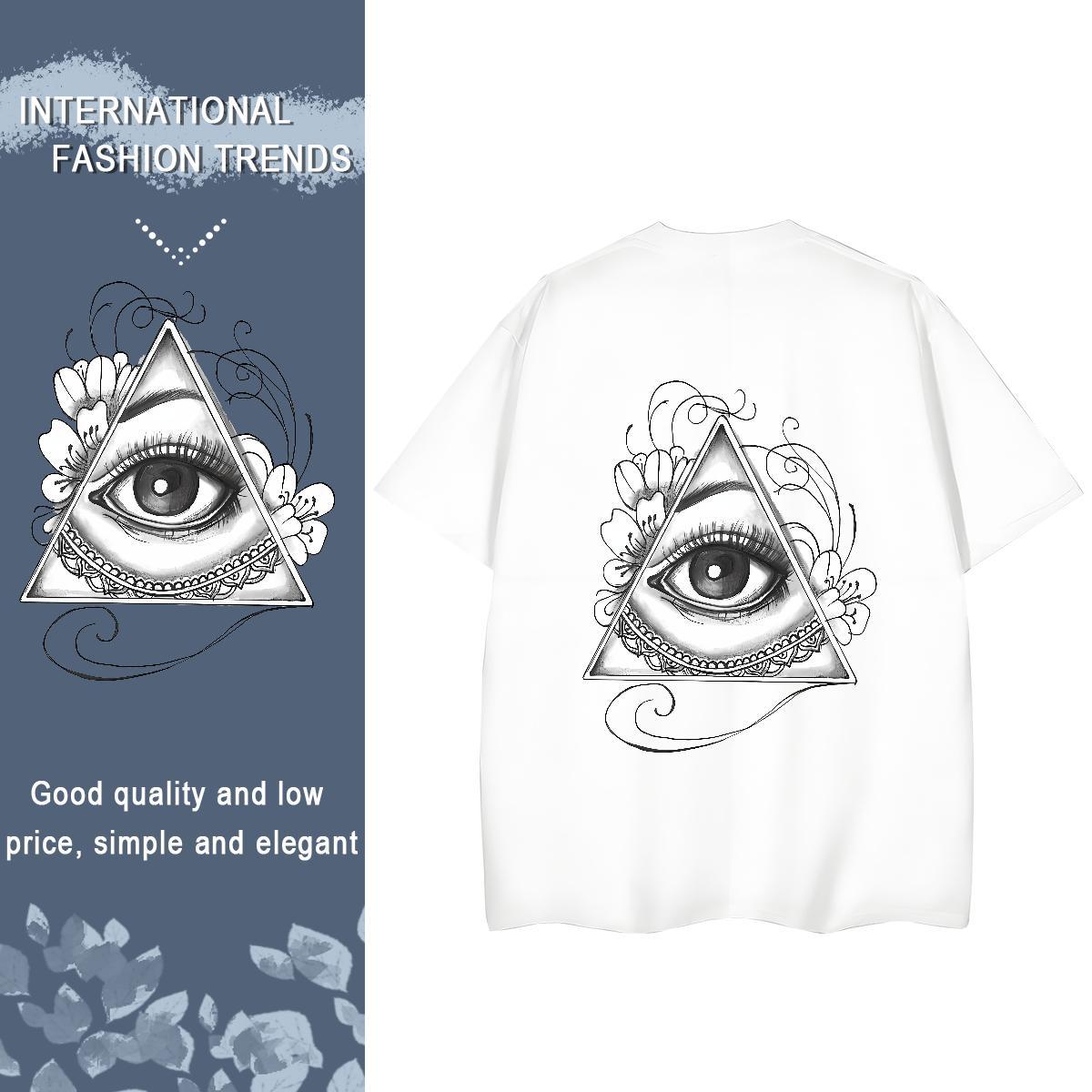 Factory Direct Woman T Shirts 230g Cotton O Neck Short Sleeves Home Outdoor eye of the devil Tshirt for Man Woman Wholesale Cartoon Anime Top Tees