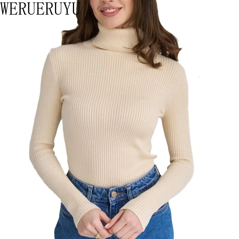Autumn Winter Knitwears Turtleneck Sweater Womens Y2k Clothes Casual Fashion Long Sleeve Tops Pullover Tight Sweater for Women 241011