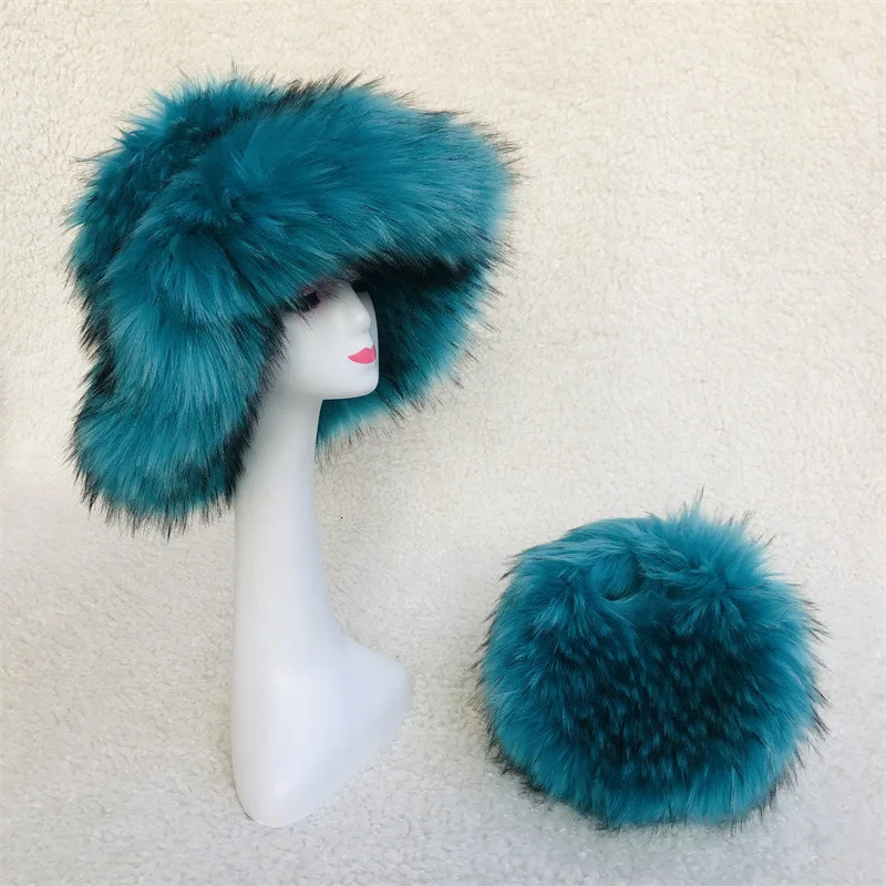 Big Brim Womens Fur Hat Plush Bucket Hat Warm Winter Y2K Punk Mens Fishermans Hat Personalized Color Hat 241011