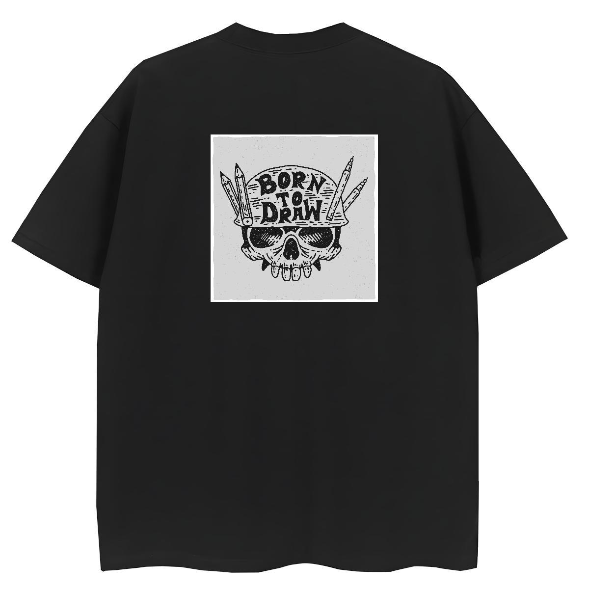 Fashion New T shirt 230g Cotton O Neck Short Sleeves Daily Wear skull Unisex Tshirts High quality Anime Oversized Tees
