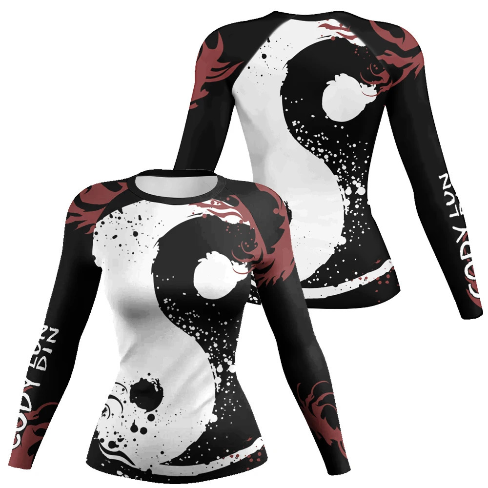 Cody Lundin MMA Grappling Rash Guard Women BJJ Training No Gi Fighting Wear Long Sleeve Tight Sublimation Gym Fitness Shirts 241011