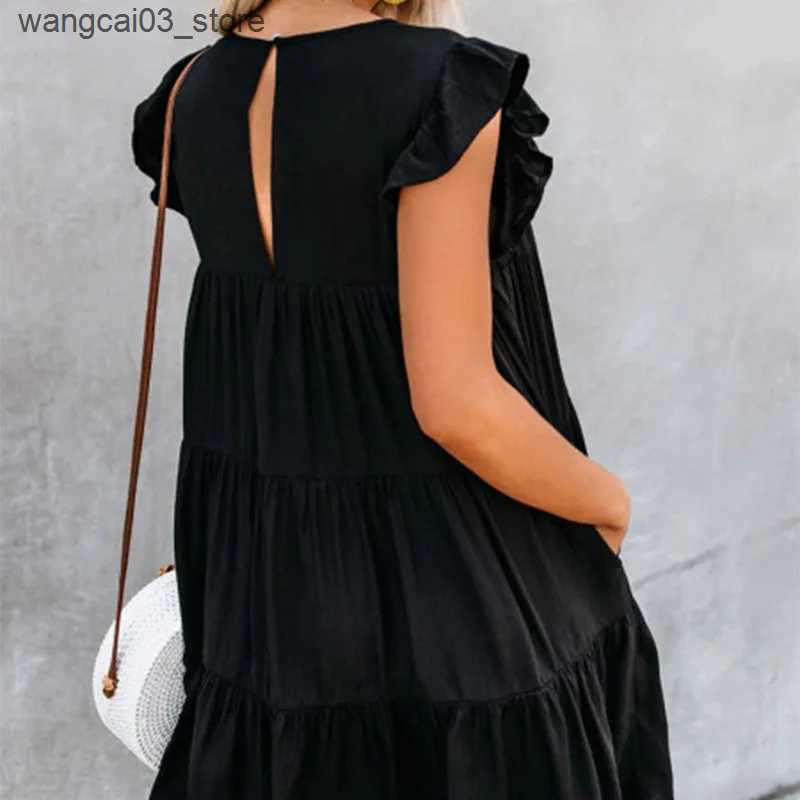 Maternity Dresses Maternity Dresses Women Pregnant Clothes Casual Mama Loose Sleeveless Ruffles Dress for Pregnant Women L240910