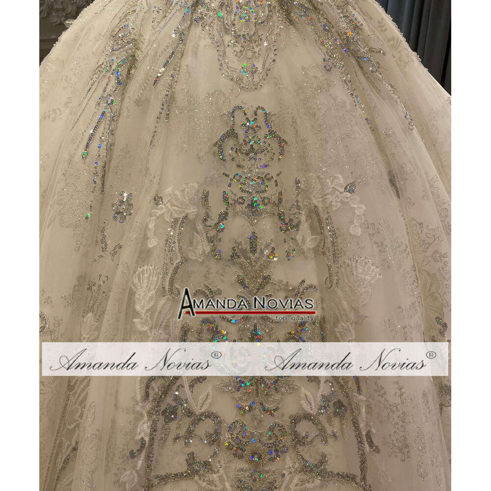 Strapless Colorful Sequin Lace Wedding Dress Wedding Dress Ball Gown Sweetheart Off The Shoulder Sequins or-Length Princess Bride Vestido De Noiva Cus