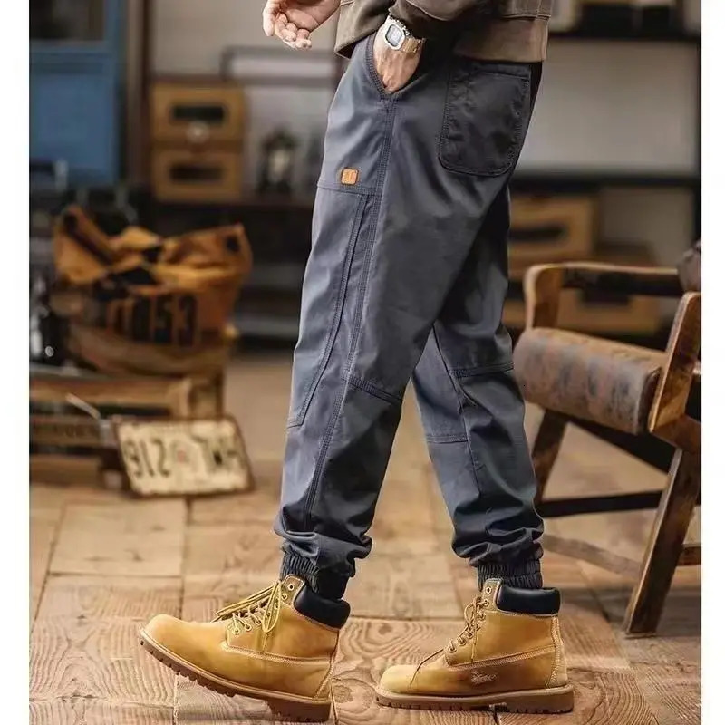 Mens Spring and Autumn Trend Retro Street Clothing Commodity Pants Y2K Casual Pocket Cotton Loose Mens Pantalones Hombre 241007