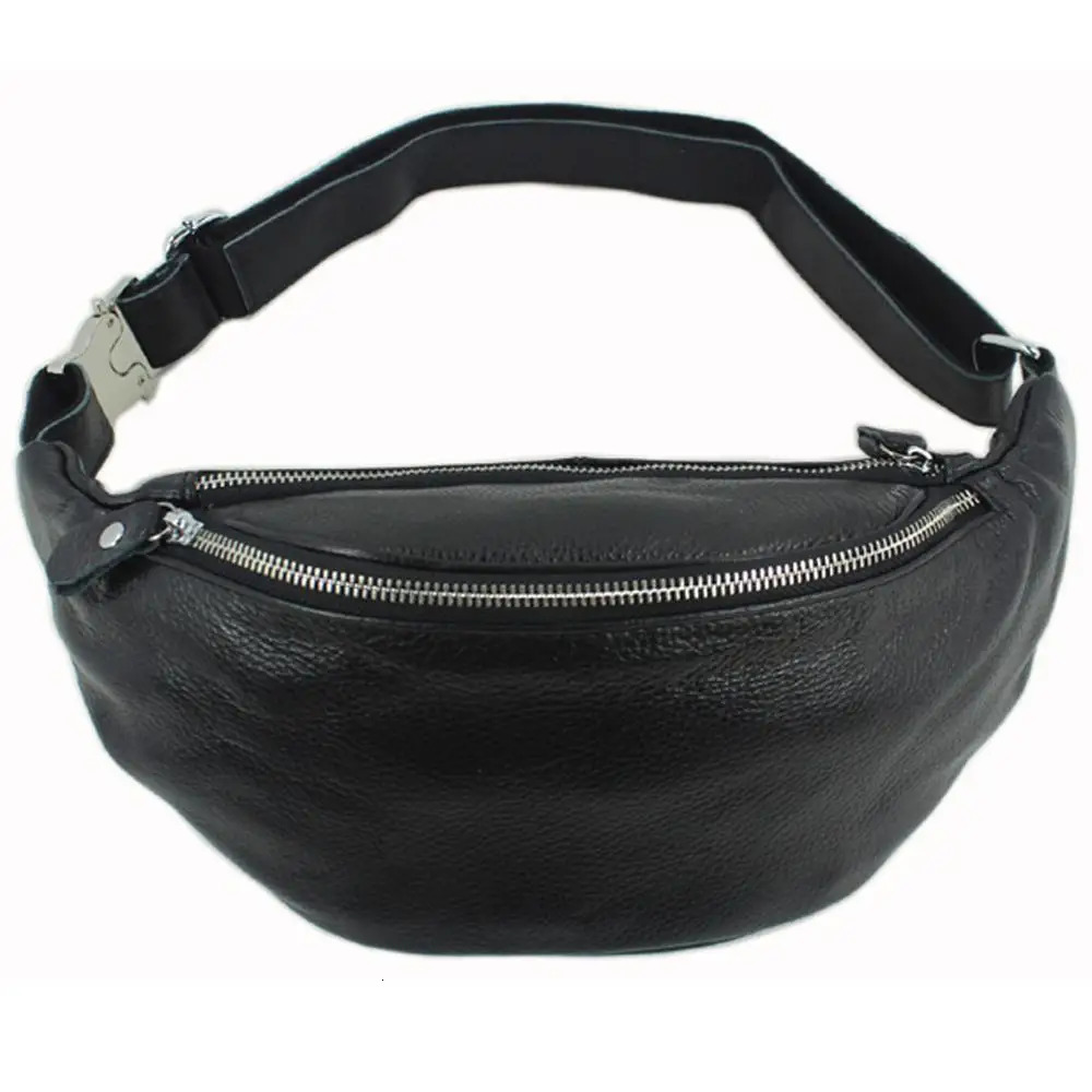 Fashionable mens genuine leather waist bag fanny pack leather waist belt bag waist bag bum bag money waist bag mole pocket 241008