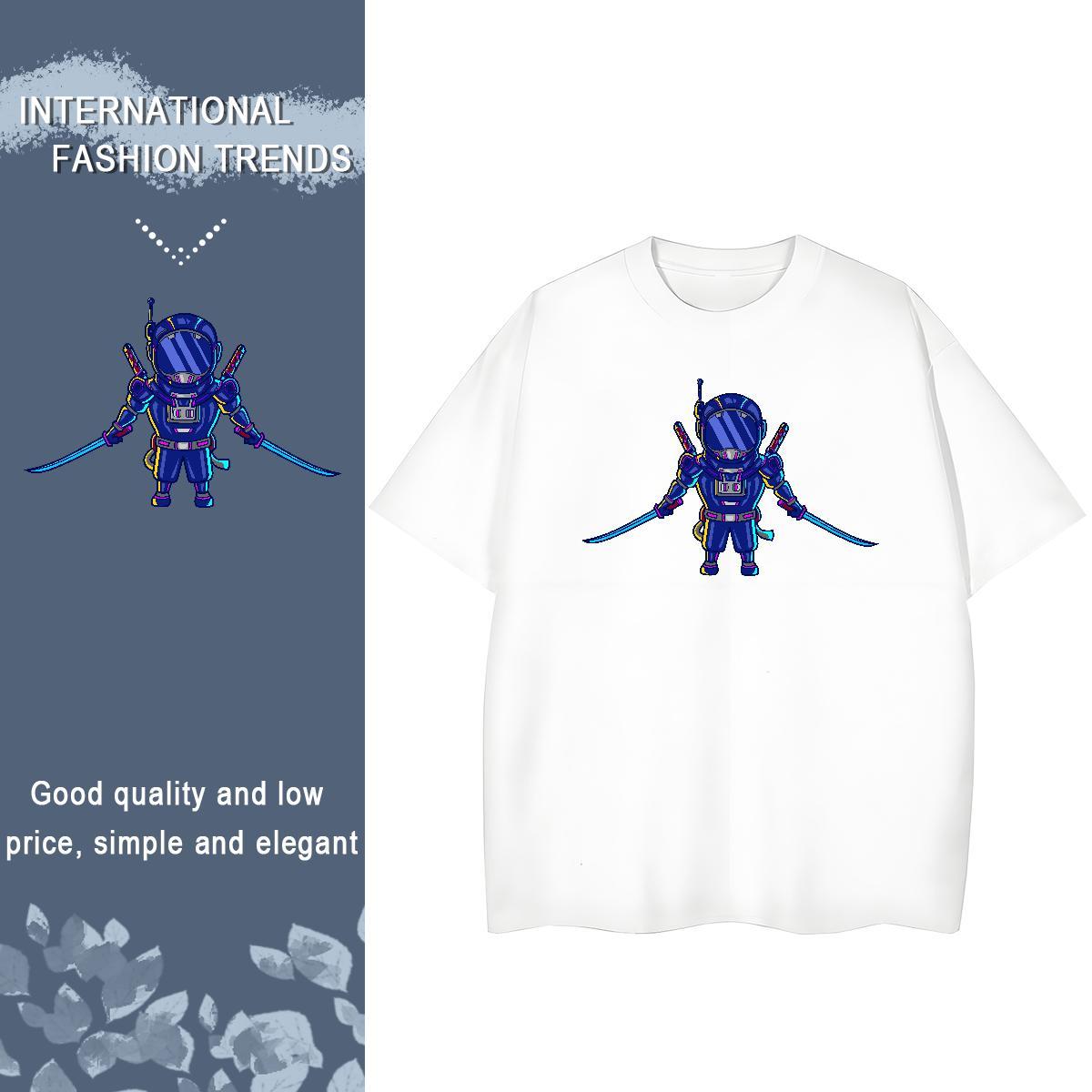 Fashion New Woman T Shirts 230g 100% Cotton Breathable Soft Casual Sport robot Women Tshirts Female Customized Print Tops Shirt