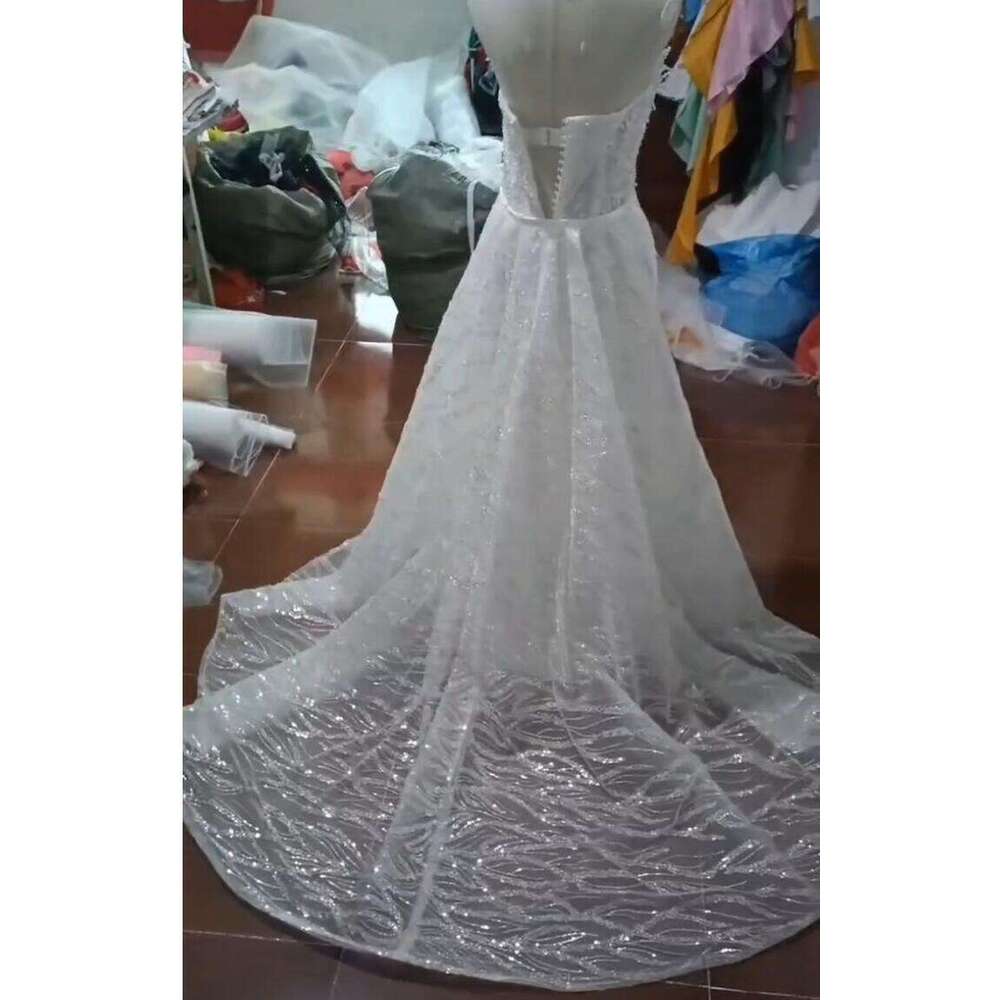 2024 Africa off shoulder Sleeveless Fish tail Bridal Sweetheart Sequins Crystals Beaded Mermaid Dress With Detachable Tail