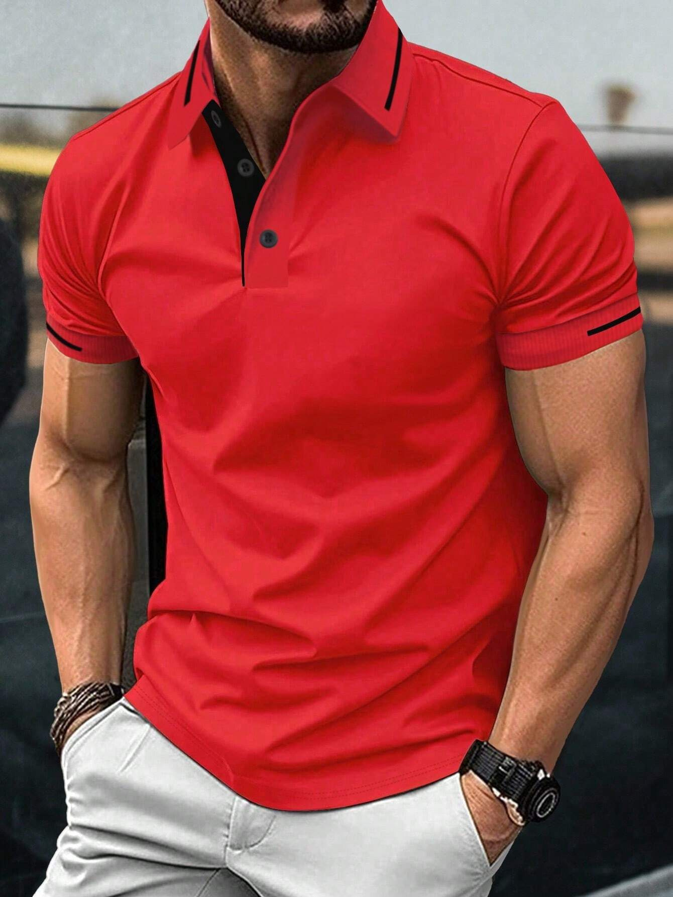 T Polo Mens Shirt Shirt Summer Stripe Polos Casual Mens Fashion Street Man Tee Clothing Shirt s ee