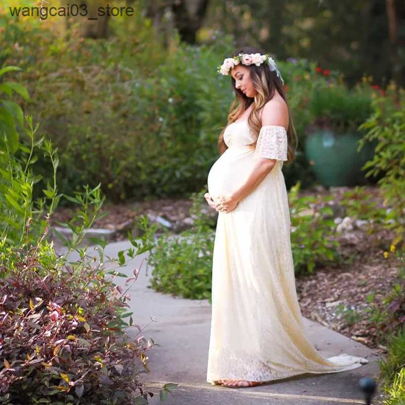 Maternity Dresses Long Maternity Photography Props Pregnancy Dress Photography Maternity Dresses For Photo Shoot Pregnant Dress Lace Maxi Gown L240910