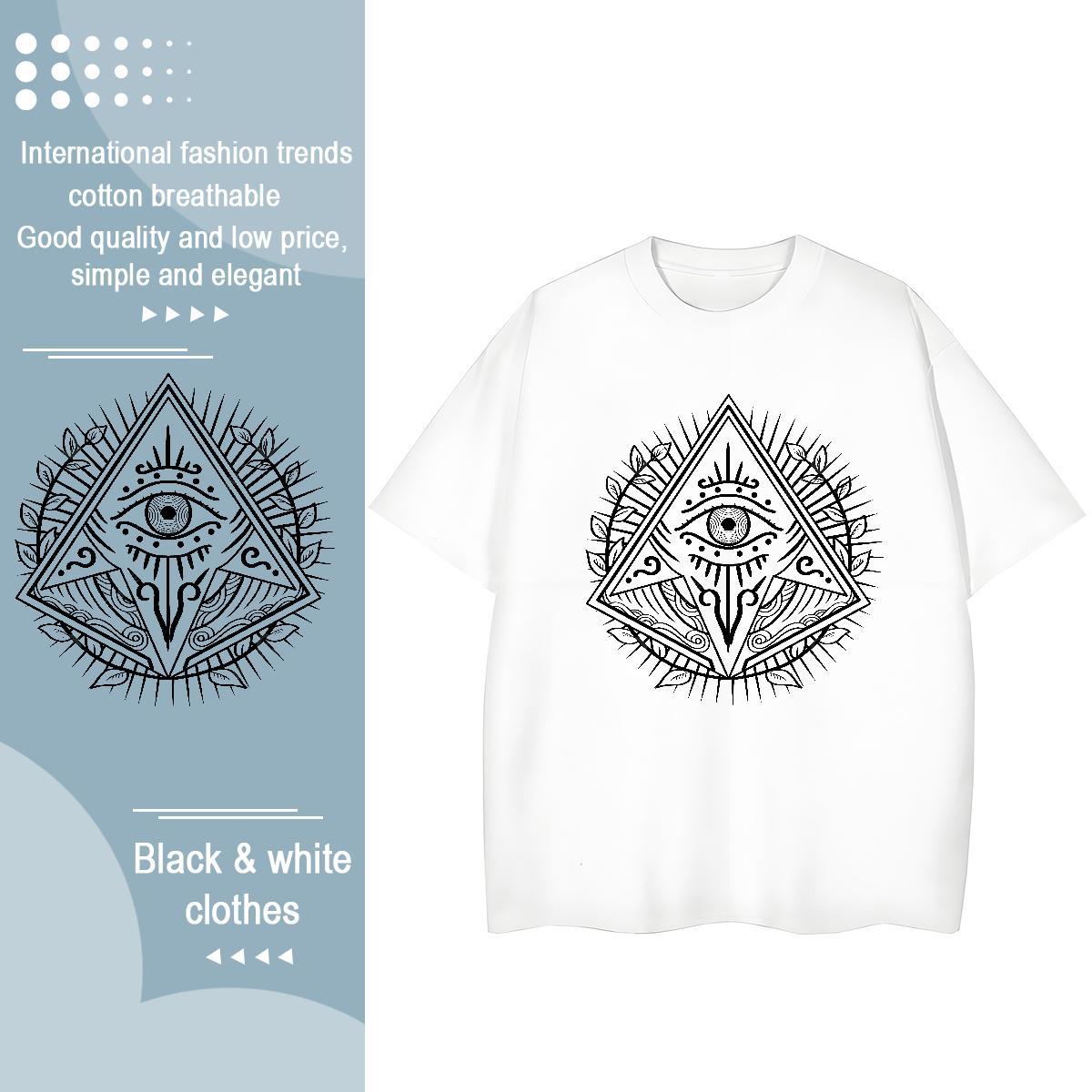 2024 Designer Woman T Shirts 100% Cotton 230g Breathable Short Sleeve Daily Wear eye of the devil Women Tees Lady Anime Oversized Clothes