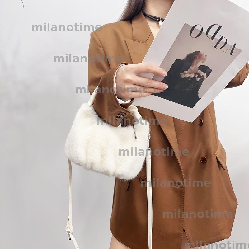 Women HandBag Luxury Lady Bucket Bag Fashion Crossbody Bag Colorful Ladies Bag Winter New Style Imitation Mink Fur HandBag Clutch Bag Plush Bag DYD241