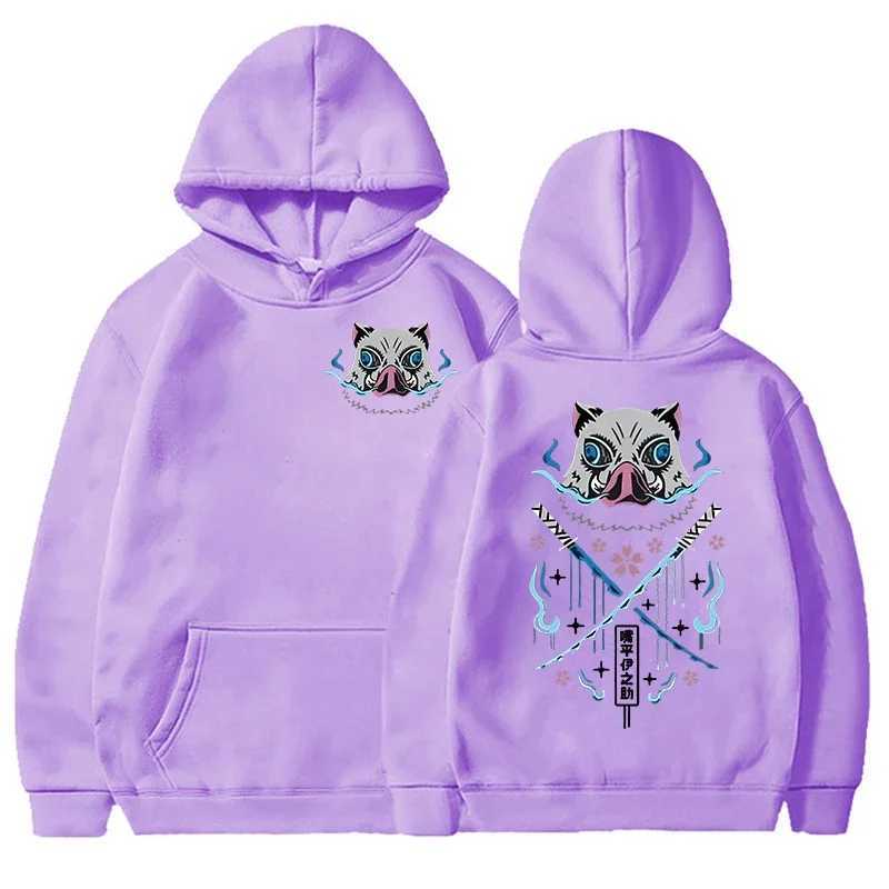 New Fashion Women Men Casual Tops Funny Hashibira Inosuke Printed Long Sleeve Y2K Loose Tops Anime Hoodies LX241011