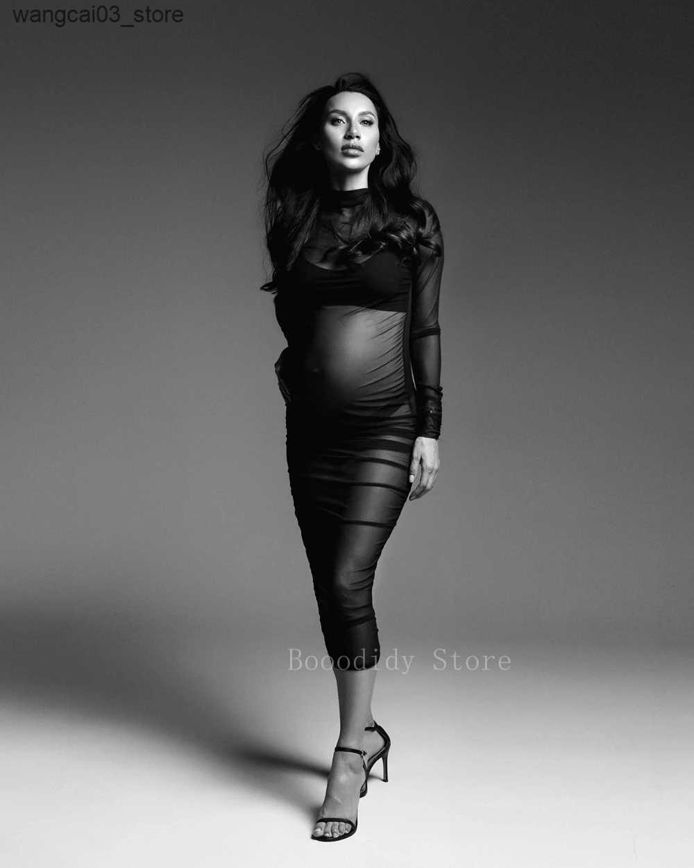 Maternity Dresses Maternity Dresses For Photo Shoot Pregnancy Women Bodycon Stretchy Maxi Long Clothes for Pregnant Photography Babyshower Props L2409