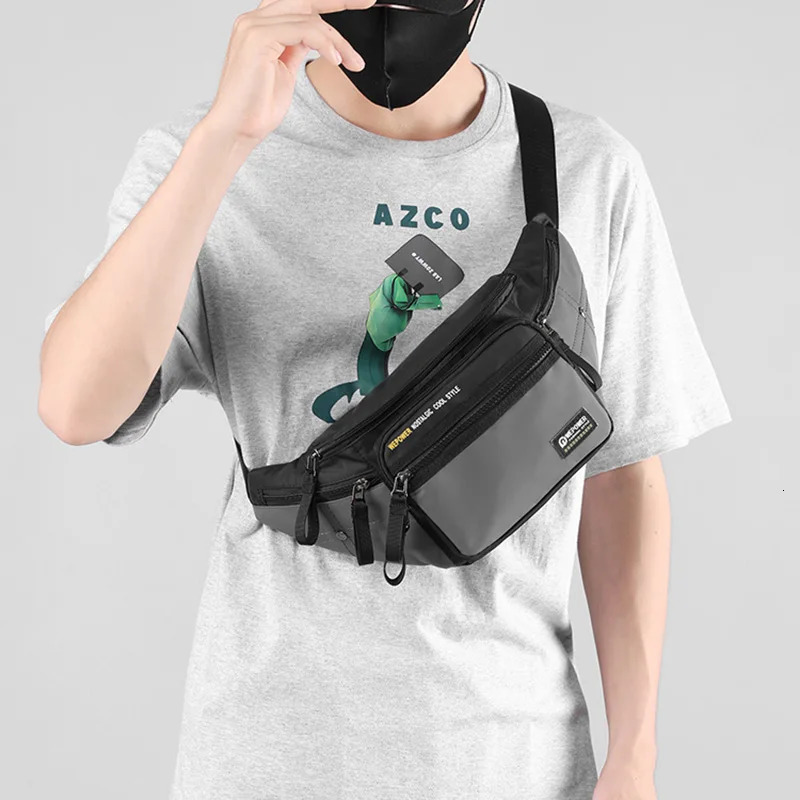 Mens waist Fanny bag with waterproof nylon multi-purpose sports travel hiking mens suspender chest bag Bum Hip bag 241008