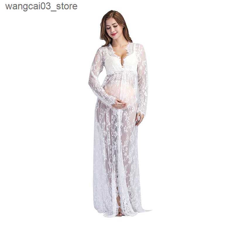 Maternity Dresses Maternity photography props maxi Maternity gown lace Maternity Dress Fancy shooting photo summer pregnant DS39 L240910