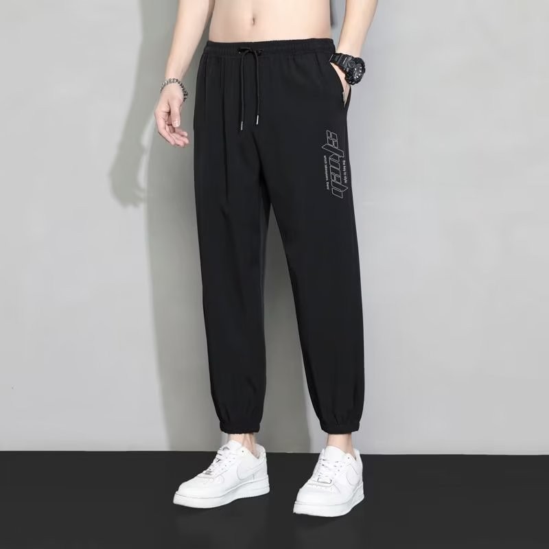 Men's Pants KUBRO Summer Quick Drying Ice Silk Casual Ultra Thin Elastic Pant Loose Drape Men Trousers Cargo Plus Szie