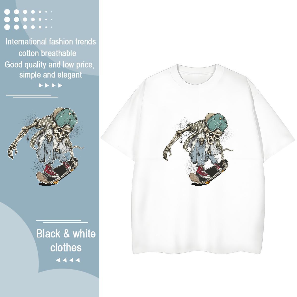 2024 Designer T Shirt For Woman 230g Cotton Breathable Daily Wear skull Couples T Shirts Lady Cartoon Anime Tshirts