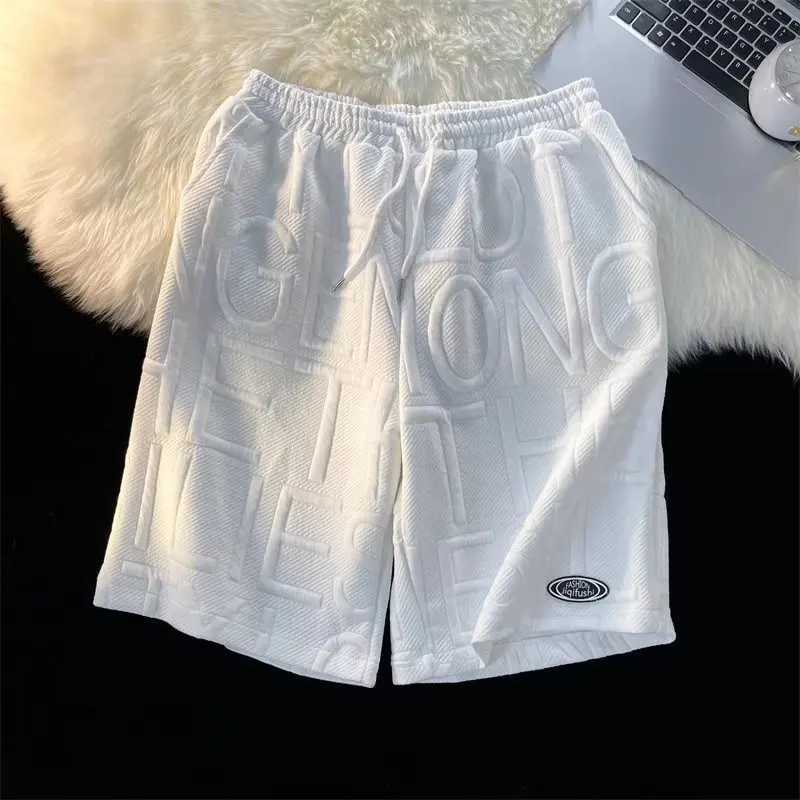 Mens summer running casual jogging shorts with letter printing solid color brushed loose dry beach shorts W250319