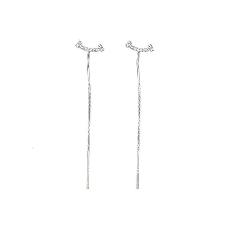 2024 Trendy Long Wire Tassel Thread Chain Climb Star Heart Beads Pendants Drop Earrings Accessories Jewelry y240906