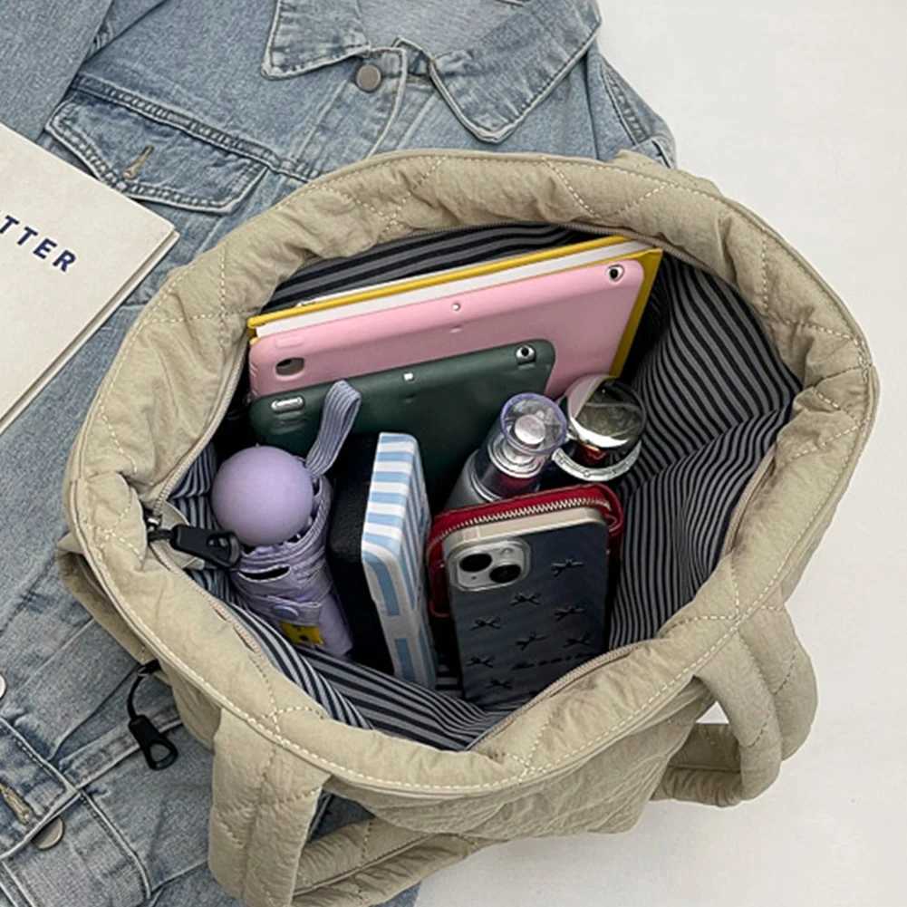 Shoulder Bag for Women with Inner Pocket Handbag Quilted Zipper Puffer Work Large Purse Travel 241011