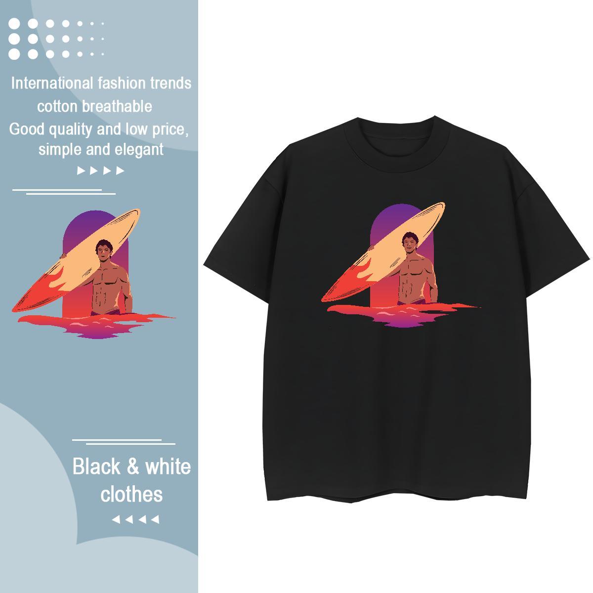 New T-Shirts for Women 230g Pure Cotton Breathable Soft Spring Summer portrait Women Tees 5A Anime Tees Shirts