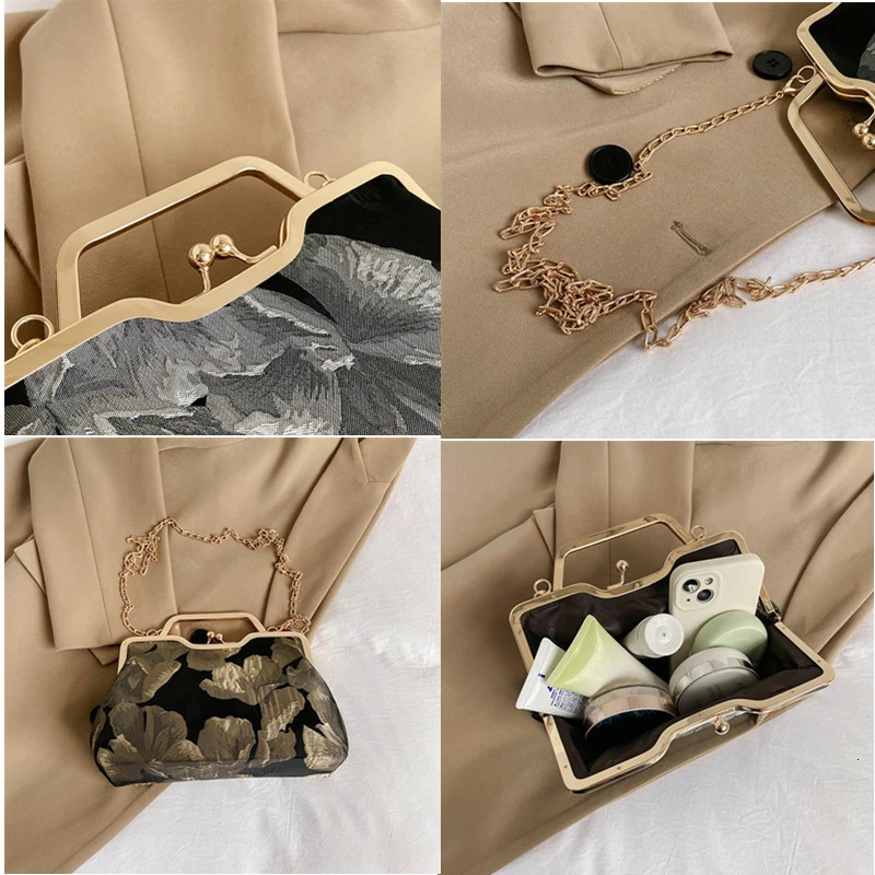Satin Evening Clutch Bag For Women Diamond Wedding Handbags 2023 Elegant Layd Shoulder Crossbody Printing Purse 240925