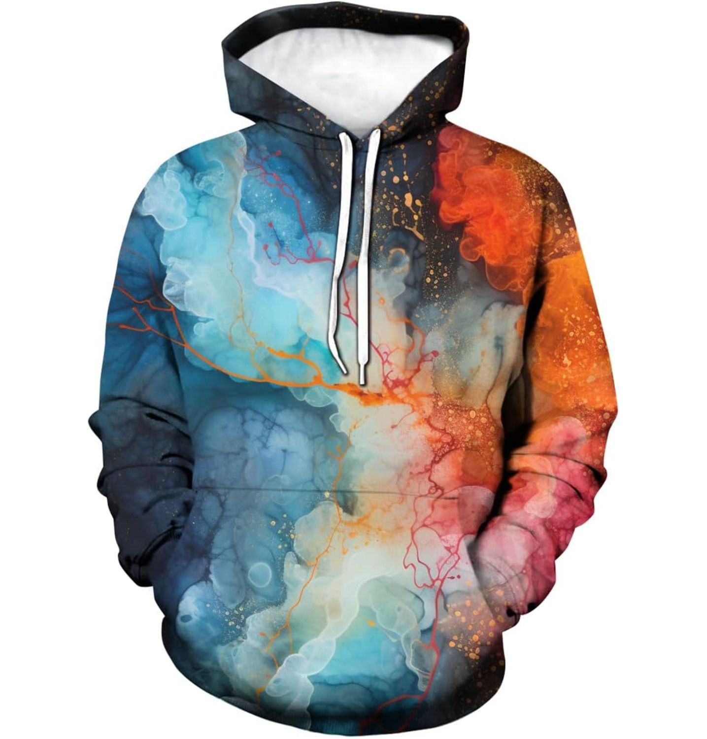 Hoodie for Mens Womens Tie Dye Hoodies For Men Women Colorful Graphic Hoodie Novelty 3D Print Pullover Graphic Pullover Long Sleeve keep warm