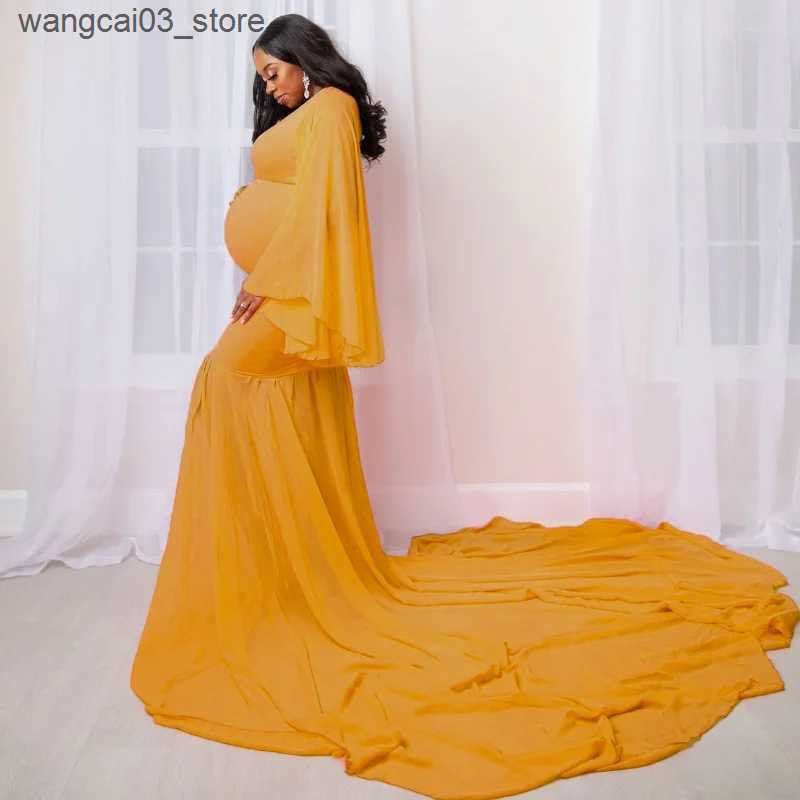 Maternity Dresses Maternity sexy loose trailing maxi dress Photography Lace Split Front White Dress for Photoshoot Dress Fashion Pregnancy Dress L2409