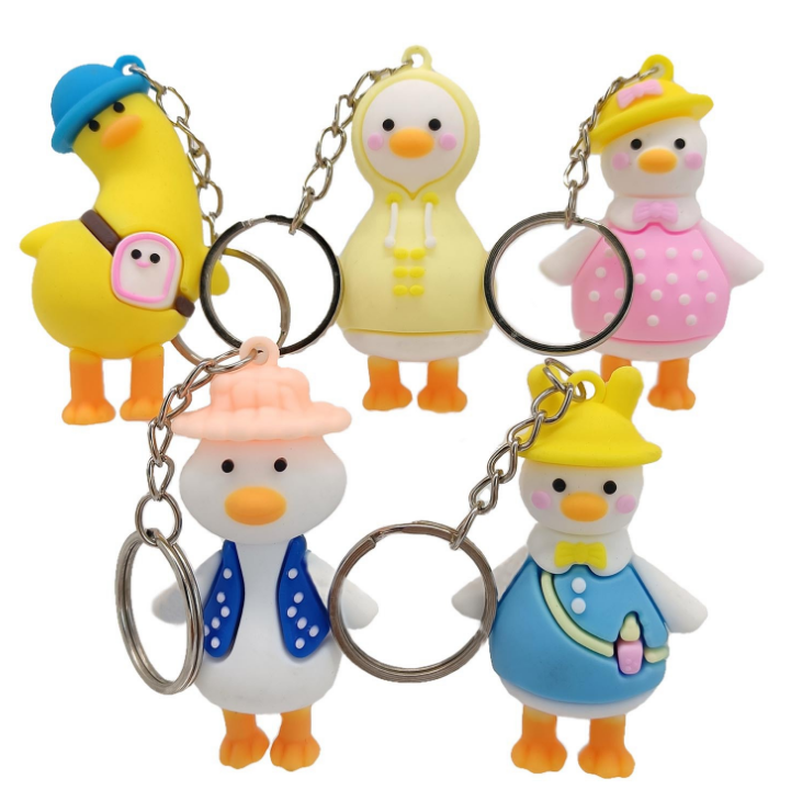 Fashion Keychains Women Men Cartoon PVC Bag Charm Key Chain Wallet Coin Purse Lanyard Accessories Keychain