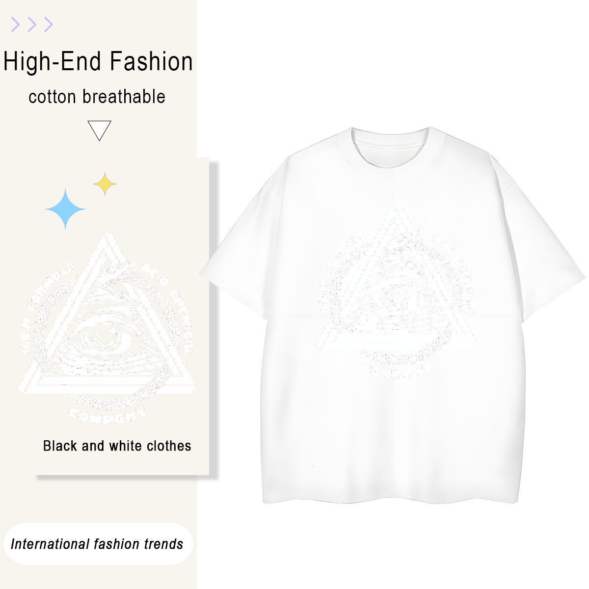 Classic T-Shirts for Women 230g Pure Cotton Comfortable Street Wear eye of the devil Couples T Shirts Designer Black Oversized Top Tees