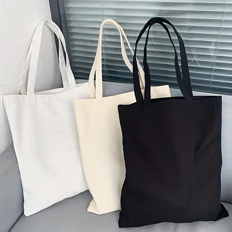 2025 NEW Shopping Bags Simple And Casual Solid Color Canvas Material Large Capacity Women's Handheld Shoulder Bag For Travel zhanyishengli