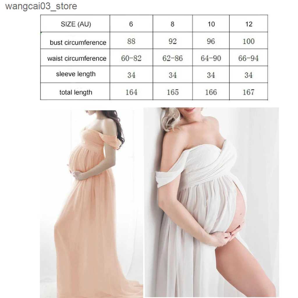 Maternity Dresses Women Maternity Photography Dress Off Shoulder Maxi Dress Chiffon Gown Sleeveless Long Dresses Maxi For Pregnancy Wedding Photos L24