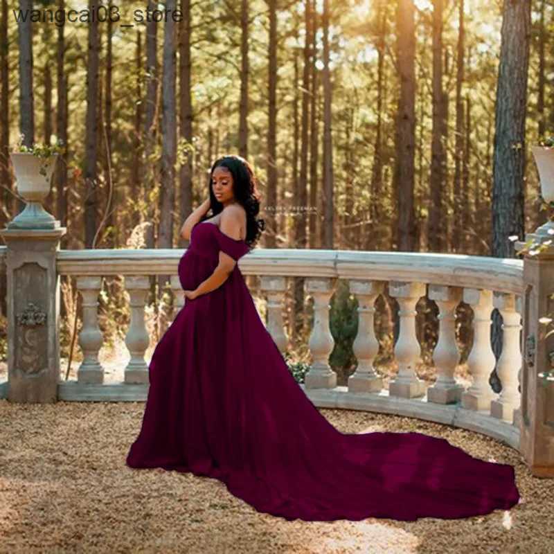 Maternity Dresses Sexy Maternity Evening Dresses Pregnancy Dress For PhotoShoot Chiffon Long Pregnant Women Maxi Gown Photography Prop Baby Shower L24