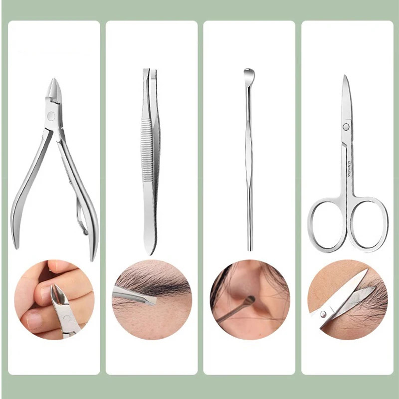 18 piece nail clip set suitable for mens high-end nail clips ear hole sponges nail clips and foot tools 240927