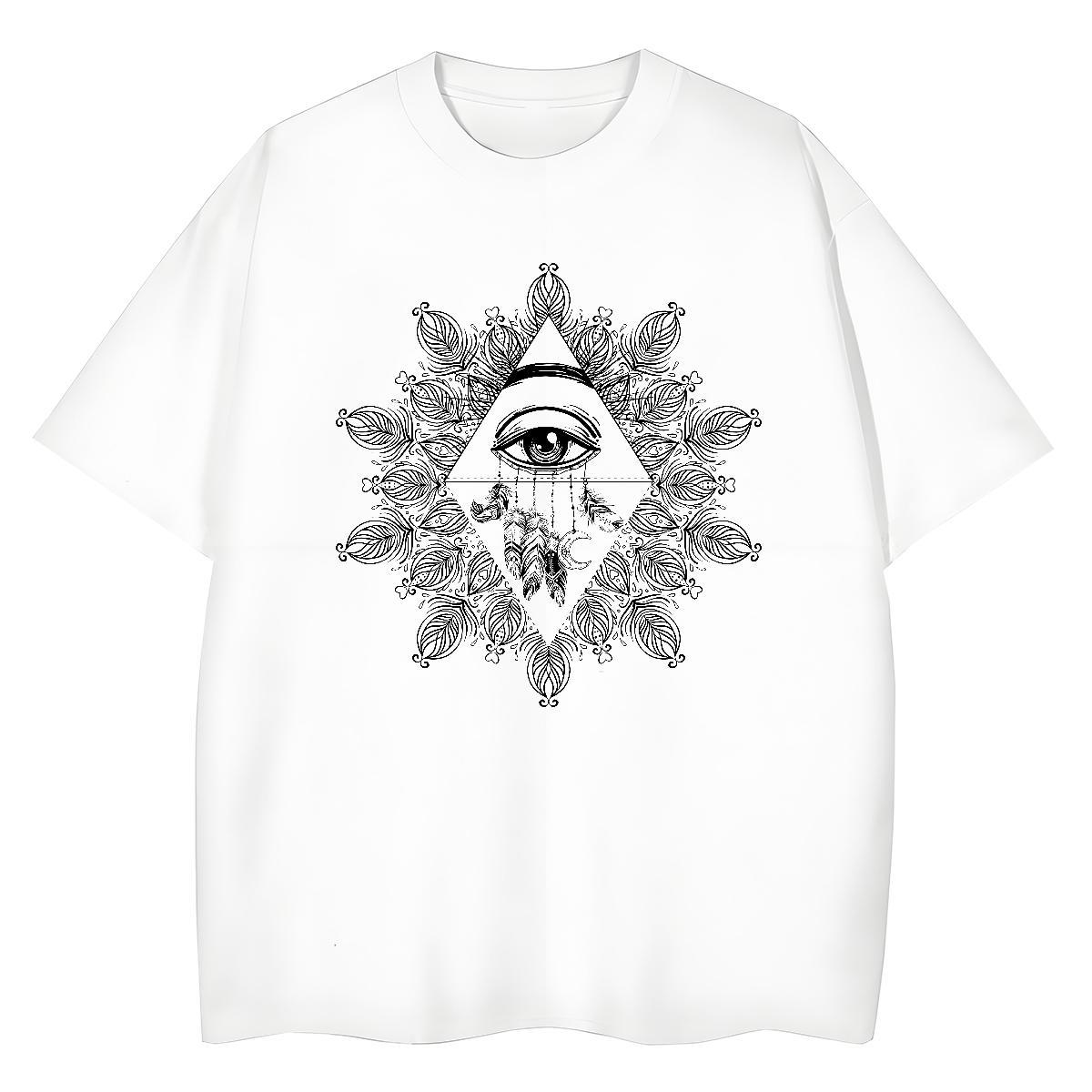 2024 Designer Women T Shirts 100% Cotton 230g Crew Neck Breathable Spring Summer eye of the devil Tshirt for Man Woman Loose Cartoon Floral Printing T