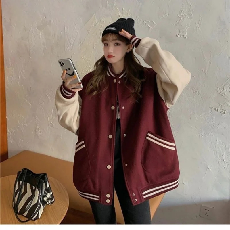 Deeptown Bomber Jacket Women Vintage College Varsity Oversized Korean Fashion Streetwear In Outerwear Baseball Jackets Coat 241011