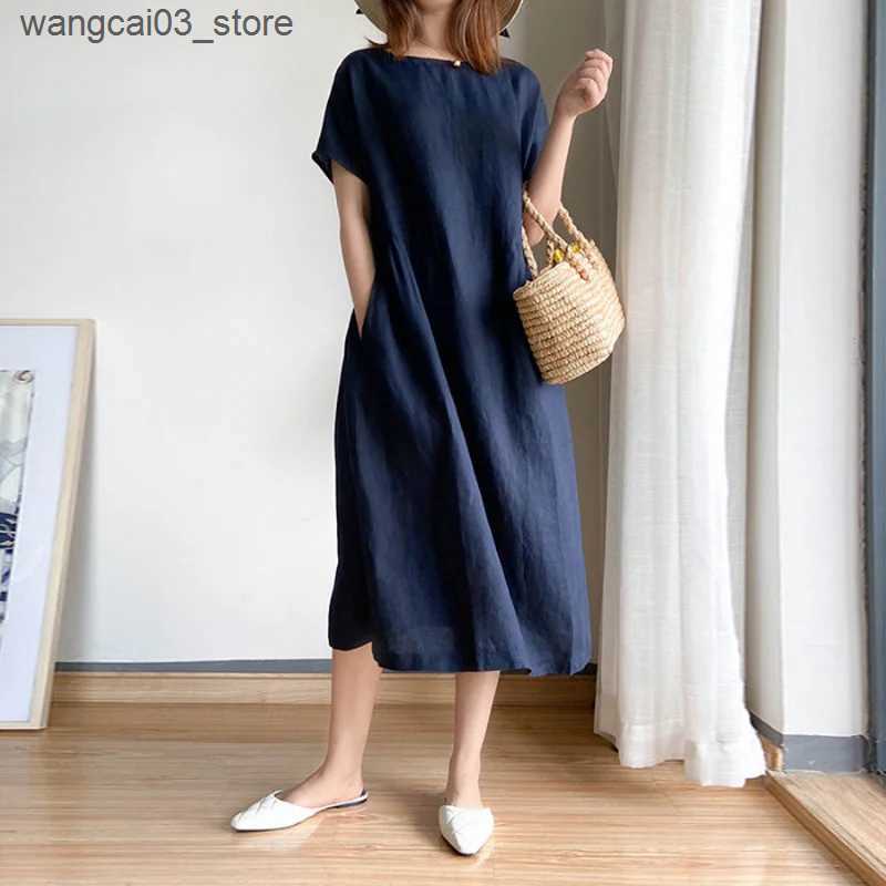 Maternity Dresses New Long Sleeve Maternity Dress Fashion Clothes for Pregnant Women V-neck Boho Cotton Linen Loose Lantern L240910