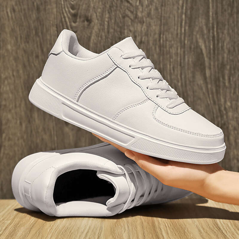 Leather Men White Sneakers Breathable Skateboarding Mens Outdoor Walking Running Couple Casual Shoes Size 36-47