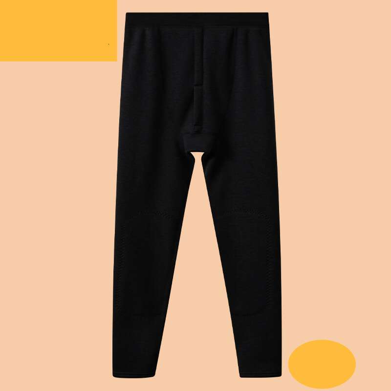 Warm men's autumn thickened and flannel, tight fitting underwear, woolen cotton string pants, winter