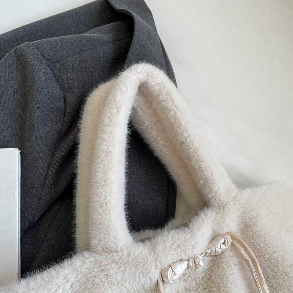 Large Capacity Shoulder Bag Women Plush Tote Autumn Winter Hobo Travel Shopping 241011