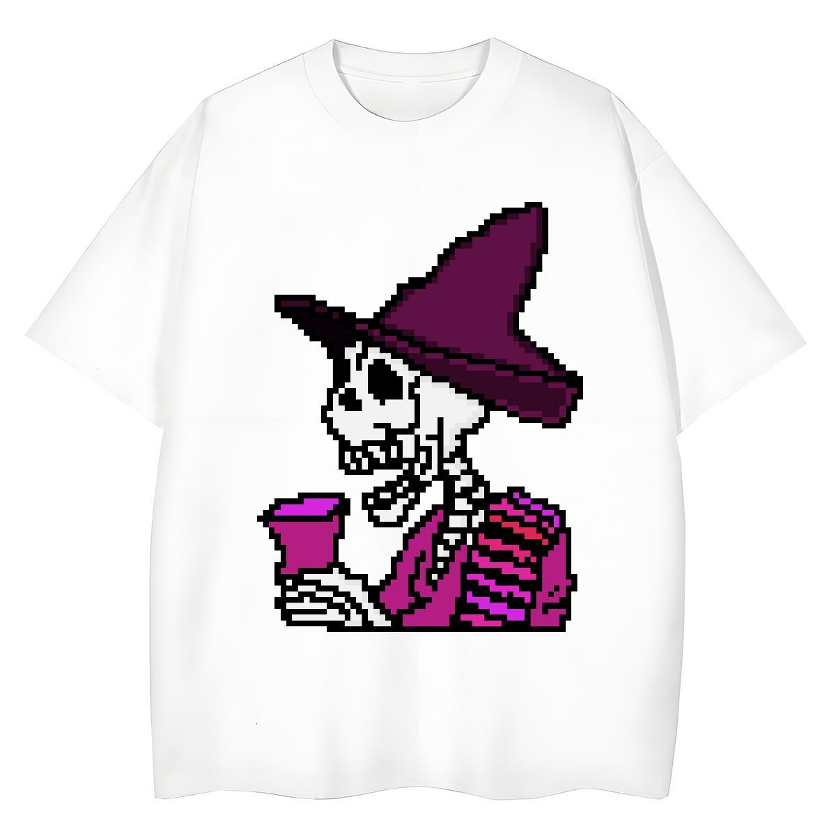 Fashion T-Shirts for Women 230g 100% Cotton Breathable Soft Street Casual skull Women Tshirts Free Shipping Cartoon Print Wear