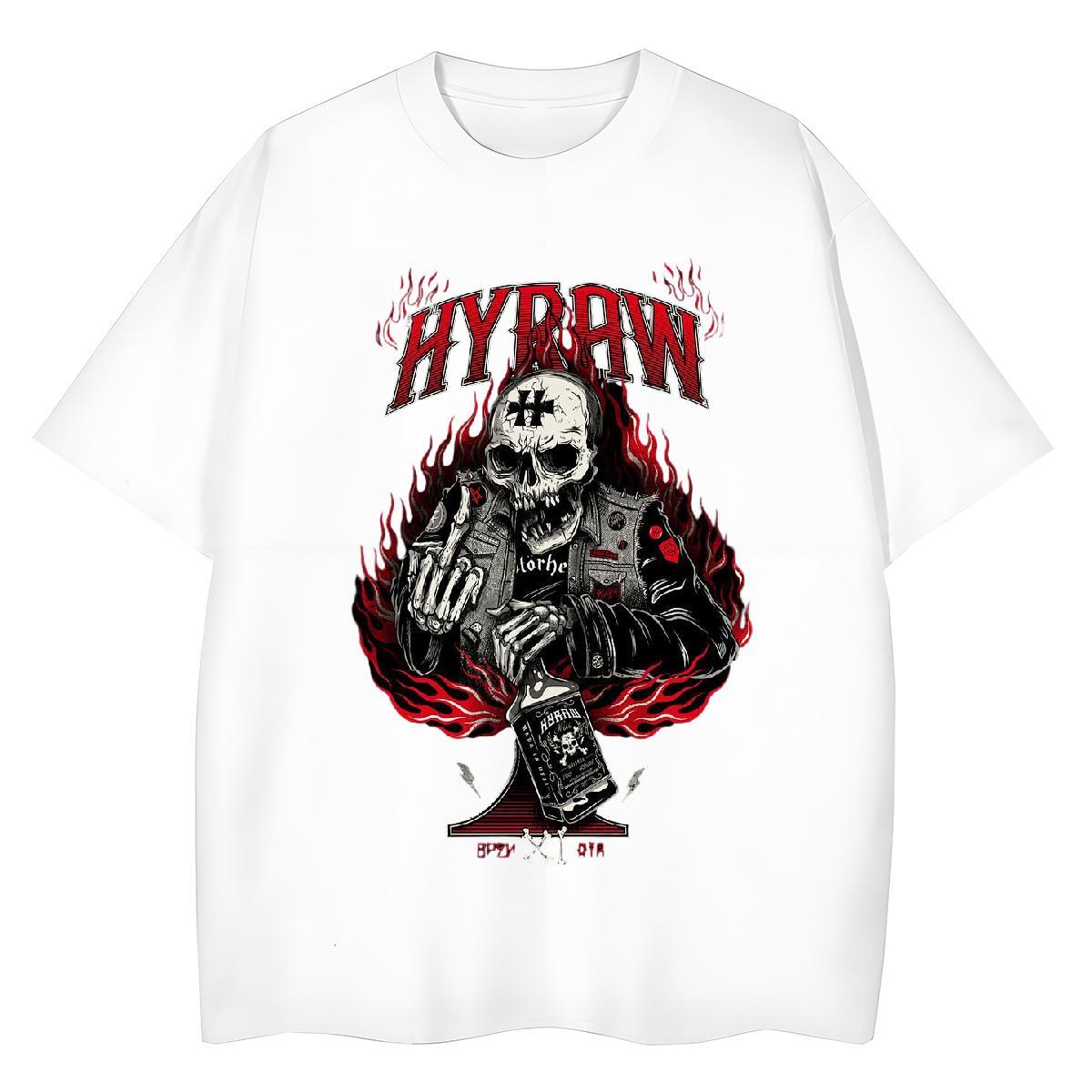 Casual New Womens T Shirts 230g Pure Cotton Breathable Short Sleeve Sports Street Wear skull Unisex Tshirts Brand Skull Tops Shirt