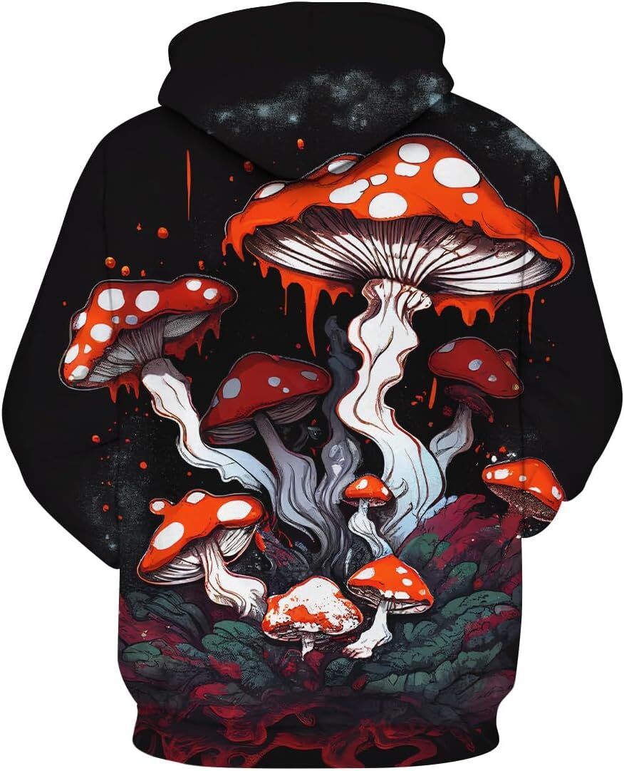 Hoodie for Mens Womens Mens Mexico Print Hoodie Fashionable Mushroom Graphic Novelty Pattern Hoodies Sweatshirts Pullover Graphic